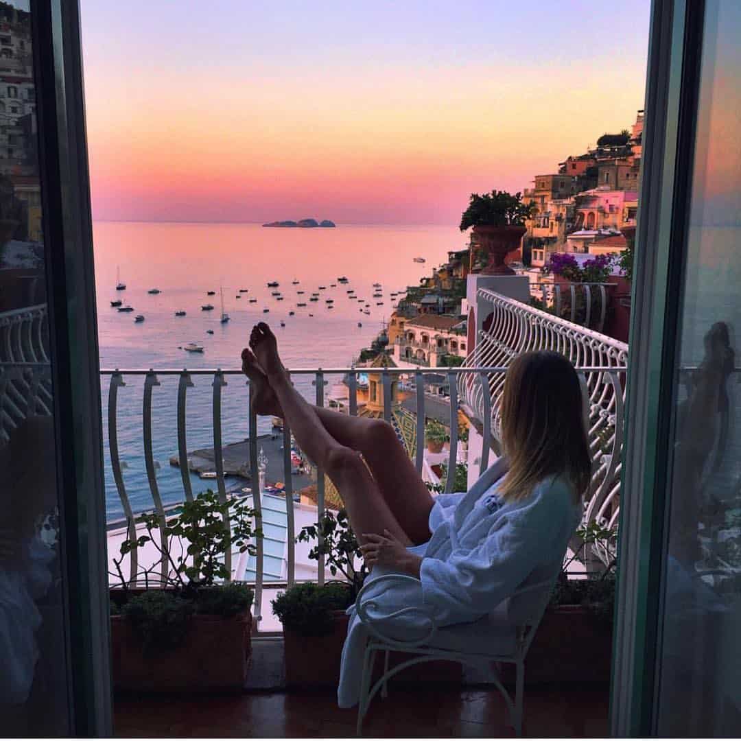 Feet u, great view. Probably on Italy's Amalfi Coast