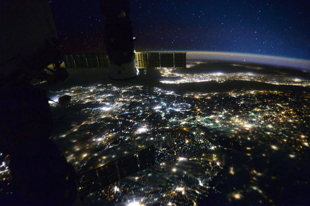 Macedonia, Europe at night, seen from space