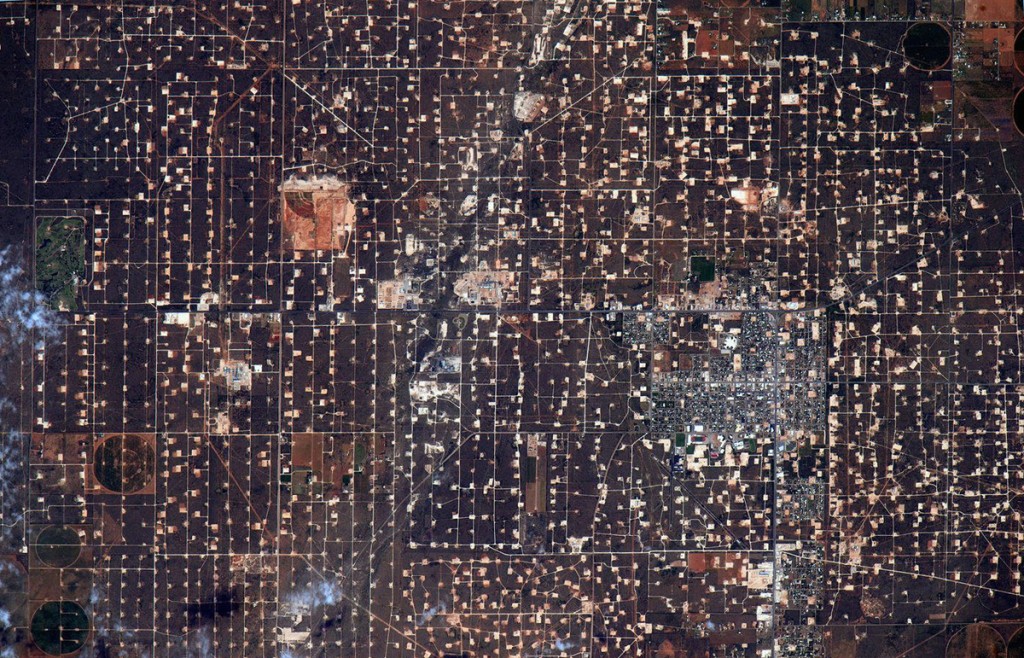 Oil fields in West Texas seen from the International Space Station