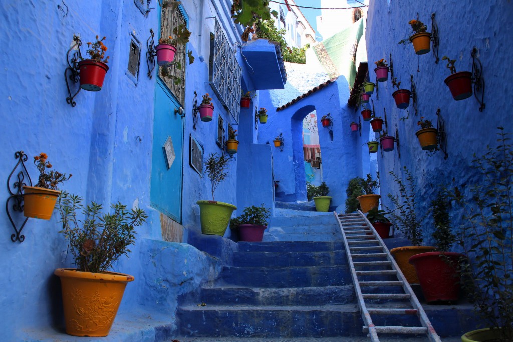 The blue city of Chefchaouen, Morocco was painted this way as it is believed that this shade can repel mosquitoes.