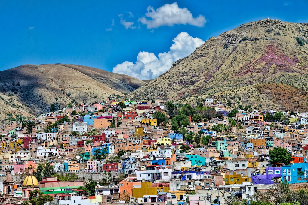 Guanajuato is a city in the heart of Mexico, situated in a narrow valley.