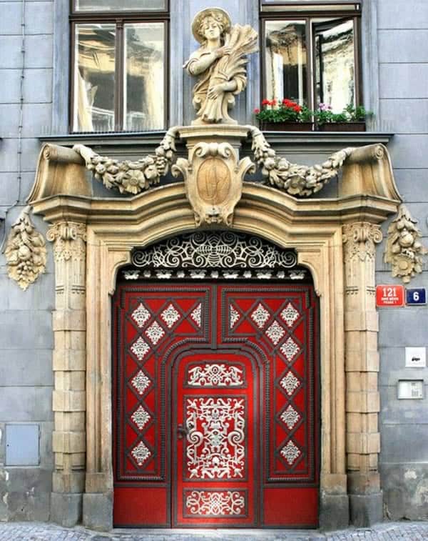 Red door in Prague