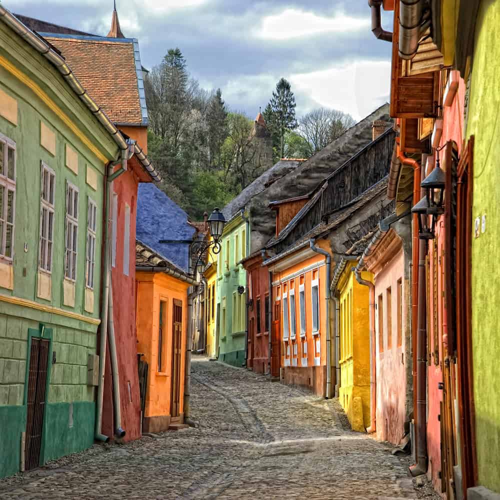Sighisoara, Romania is a medieval fortified city in the historic region of Transylvania, listed as a UNESCO World Heritage Site.